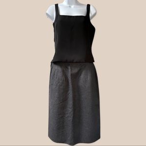 Brioni Vintage 100% Wool Pencil Skirt w Back Slit, Made in Italy